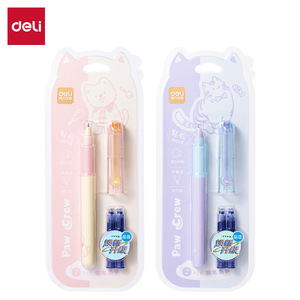 Deli SF730 Fountain Pen EF Nib Crystal Blue Student Writing Set - Product Image 1