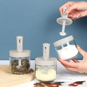 Spice Jar With Spoon With Lid Integrated Retractable Seasoning Jar