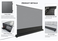 16:9 92- 150 "pouces écran de Projection de film électrique écran de projecteur rétractable à élévation de sol motorisé