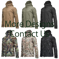 Ensemble Deux Pièces Softshell Vêtements de Randonnée Pêche Uniforme Tactique Tenue de Chasse Survêtements pour Hommes