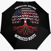 Parapluie pliant entièrement automatique à séchage rapide, motif drapeau marocain, style culturel, hydrofuge