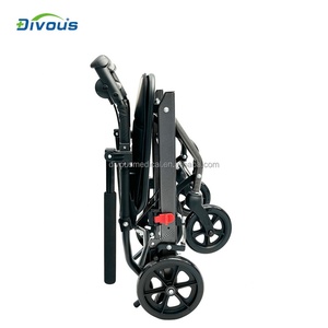 Nouveau produit : fauteuil roulant manuel léger en aluminium, portable, avec impression par transfert de fibre de carbone, pour personnes handicapées - Product Image 4