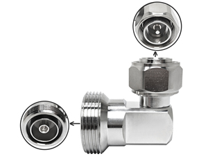 Usine L29 7-16 7/16 <span class=keywords><strong>Jack</strong></span> femelle vers <span class=keywords><strong>Mini</strong></span> 4.3/10 4.3 Din prise mâle vers Angle droit 90 degrés flexion coaxial Rf adaptateur coaxial - Product Image 1