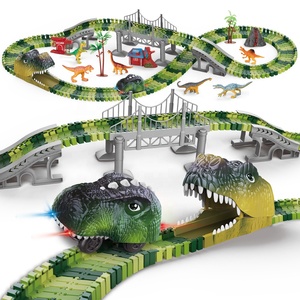 Juego de Pista de Carreras de Dinosaurios Flexible de 183 Piezas para Armar, Juguete Creativo de Dinosaurios Flexibles para Niños - Product Image 1