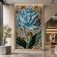 Peinture murale décorative personnalisée de luxe en mosaïque florale découpée à la main pour la maison, l'hôtel, le restaurant, les espaces commerciaux