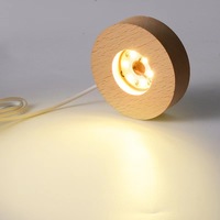 Boule de cristal 3D de 6 cm, 8 cm, 10 cm, 12 cm, bouteille en verre, décoration, lumière LED ronde, base en bois