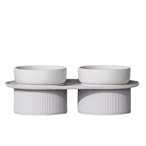 उच्च गुणवत्ता वाले स्टाइलिश सिरेमिक डबल बाउल छोटे आकार का ऊंचा पालतू भोजन और बिल्ली और कुत्ते के लिए पानी का कटोरा - Product Image 1