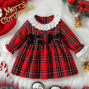 open lace back dress Red Plaid Dress