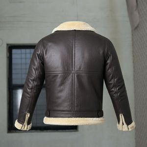 High Quality Genuine Leather <b>Jacket</b> for Men Stand Collar Front Waterproof Eco-Friendly Winter Streetwear Breathable Quick Dry - Product Image 4