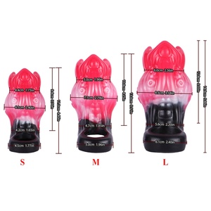 ปลอกอวัยวะเพศชายแบบเปิดปลาย รุ่น YC-2511 สีพีช พร้อมห่วงรัดอวัยวะเพศซิลิโคนแบบแฟนตาซี ช่วยเพิ่มขนาดอวัยวะเพศชาย พร้อมแหวนรัดอวัยวะเพศแบบนุ่ม ของเล่นทางเพศสำหรับผู้ชาย - Product Image 6