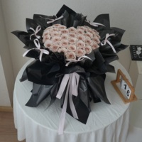 Romantisch poederroze groot geconserveerd echt rozenboeket, aanpasbaar, eeuwigdurend bloemenboeket, Valentijnsdag cadeau voor thuisdecoratie