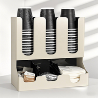 Café Accessoires Commercial En Acier Inoxydable En Plastique Tasse Couvercle Distributeur Café Lait Thé Magasins Bar Comptoir Organisateur 6 Grilles