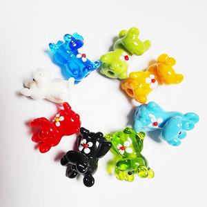Großhandel niedlichen Hippo Perlen Kristall Lampwork Glas Fluss Pferd Tierfiguren handgemachte Nilpferd Cartoon lose Perlen - Product Image 2