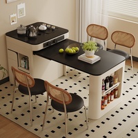 Ensemble table et chaises rectangulaires multifonctionnelles pliables et rétractables pour bureau et maison, avec emballage pour petits espaces