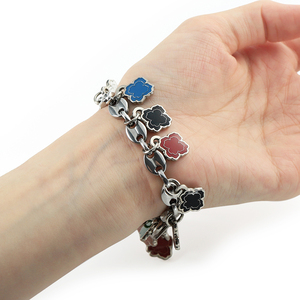Joyería de moda para mujer, conjunto de collares de pulsera, colgante de epoxi esmaltado suave de acero inoxidable - Product Image 3