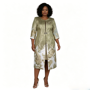 Nouvelle Robe de Cérémonie Africaine Grande Taille avec Veste Longue, Ensemble Deux Pièces pour Femme, Idéal pour les Occasions Formelles - Product Image 3