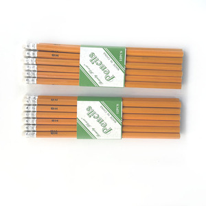 Crayons HB avec logo personnalisé # Ensemble de 2 crayons jaunes hexagonaux en bois avec mine de graphite pour enfants de Zambie - Product Image 2