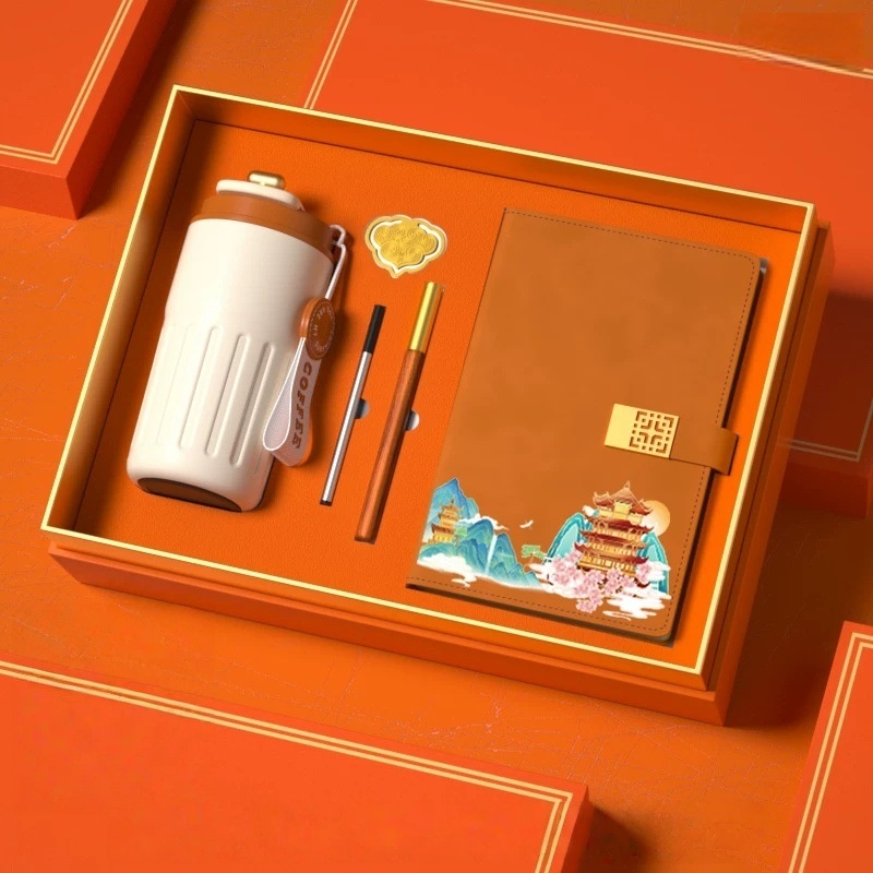 Digital coffee cup+buckle book+pen+book buckle+pen core - orange