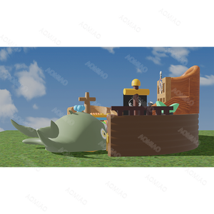 Parque Acuático Inflable con Tobogán y Temática Pirata para Alquilar, Ideal para Jardín - Product Image 3