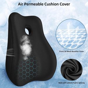Wholesale Orthopedic Memory Foam Cushion <b>Pillow</b> Office Car Chair Back Pain Relief Backrest Lumbar Seat comfort - Product Image 2