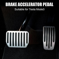 Couvre-pédales de voiture pour Tesla modèle 3 Y pédale d'accélérateur de frein en alliage d'aluminium Y pédale de repos en acier inoxydable