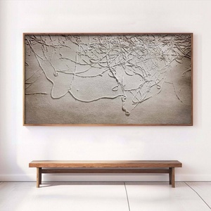 Arte Mural Abstracto Moderno Wabi Sabi para Comedor de Hotel, 100% Hecho a Mano, Textura 3D, Arte Mural de Yeso para Sala de Estar, Pintura Figurativa - Product Image 4