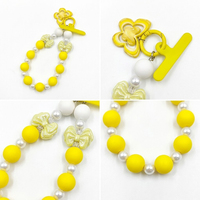 DIY Custom UV Printing Macaron Bow Flower Silicone Pearl Acrylic Beaded Phone Chain Wrist Lanyard 2 in 1 Keychain Charm.