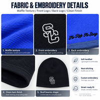 Streetwear, broderie personnalisée, tissu en tricot gaufré thermique, bonnet vintage Skully
