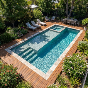 Piscine enterrée en fibre de verre de 40 pieds, résistante aux UV, avec système de filtration complet, pour villa et jardin multi-usages - Product Image 1