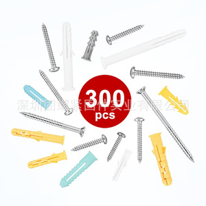 300pcs Expansion Bolt Set Metric M10 Nylon Plastic Anchors Screws Mixed Color Boxed Kit For Wall Fixing - Product Image 2