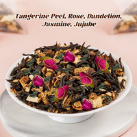 Tisane aux pelures de mandarine séchées, rose et pissenlit pour la purification du foie, le soutien digestif, la détoxification, les soins de la peau et l'effet rafraîchissant
