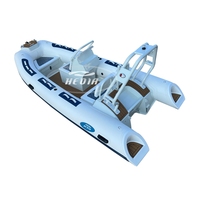 Bateau pneumatique à coque rigide Hedia Rib 14,3 pieds (4,3 m) avec console centrale, fond en aluminium en forme de V profond