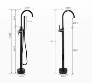 <span class=keywords><strong>Robinet</strong></span> de baignoire autoportant en laiton poli à montage sur pont, avec bec haut arqué, douchette à main et cartouche céramique pour salle de bain de luxe moderne - Product Image 6