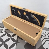 Boîte de rangement à vin en bois personnalisable avec motif gravé LOGO, ensemble d'outils, forme rectangulaire, cadeau de cave à vin de qualité supérieure