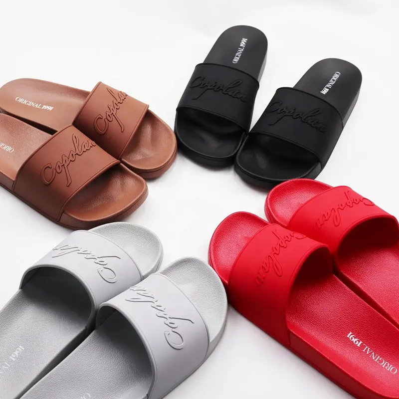 summer beach spa pool eva outdoor men slippers with 3D logo, OEM personality logo rubber slippers sandals unisex