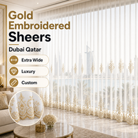Voilages brodés or de luxe pour le marché de Dubaï et du Qatar – Fournisseur d'usine – Panneaux extra larges en voile – Sur mesure – Style moderne