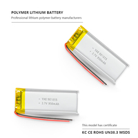 Batterie rechargeable au lithium polymère 3.7V/950mah du fournisseur personnalisé Batteries au lithium-ion à 901855 poches