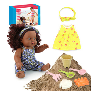 Venta al por mayor personalizado precio de fábrica realista de moda muñecas negras afroamericanas de 14 pulgadas muñecas negras con pelo negro - Product Image 5