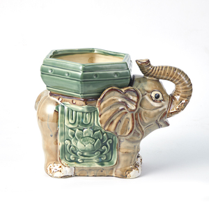 Maceta <span class=keywords><strong>de</strong></span> Cerámica con Bambú <span class=keywords><strong>de</strong></span> <span class=keywords><strong>la</strong></span> <span class=keywords><strong>Suerte</strong></span> y Elefante, Florero Hidropónico <span class=keywords><strong>para</strong></span> Decoración Feng Shui - Product Image 5