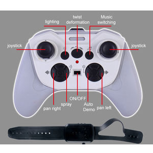 Voiture de cascade à double télécommande <span class=keywords><strong>2</strong></span>,4 GHz 2026 : 11 canaux, détection gestuelle, projecteur de cascade et lumières de course pulvérisatrices, jouet pour enfant - Product Image 4