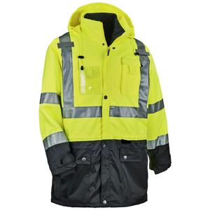 Custom <b>Hi</b> <b>Vis</b> <b>Waterproof</b> Thermal 5 in 1 <b>Jacket</b> With Reflective Tape Safety Workwear Winter <b>Jacket</b> - Product Image 1