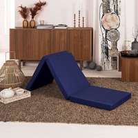 Futón Plegable Portátil de Viaje Tipo Z de 60 x 190 cm, Azul Oscuro, Ahorra Espacio