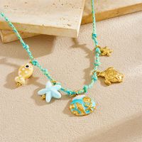 Serie Elemento Océano Collar Bambú Acero - Colgantes Estrella/Tortuga/Caracola, Unisex