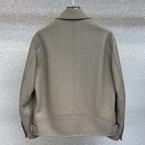 جاكيت رجالي من الجلد الطبيعي، ملابس ماركة، جاكيت جلد أصلي للرجال، معطف مصمم بأسلوب العلامة التجارية - Product Image 5