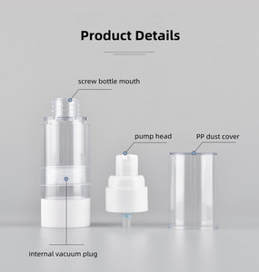 En stock, flacon pulvérisateur de crème solaire sans air blanc <span class=keywords><strong>AS</strong></span>, 15 ml, 30 ml, 50 ml, 80 ml, 100 ml, 120 ml, 4 oz, flacon pompe vide transparent pour fond de teint et lotion - Product Image 6