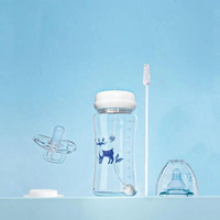 Biberon d'apprentissage 3-en-1 pour nouveau-né avec paille, tasse et tétine mignonne – Système de biberon pour enfants – Vente chaude