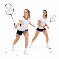 Raquette de badminton haut de gamme à haute tension avec cordage élastique et œillets d'absorption des chocs de haute technologie