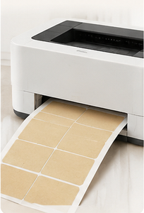 Brown Kraft Sticker <b>Labels</b> Square Adhesive Stickers Die Cut Shipping Address Stickers for Packaging - Product Image 5
