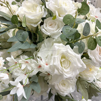 Décoration d'événements personnalisée NINI, boule de fleurs artificielles de luxe pour mariage, blanc et bleu bébé pour la décoration de mariage