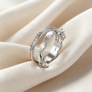 Set di Anelli Quadrati Cavi per Donne, Stile Geometrico, Accessori per Dita da Indossare Quotidianamente - Product Image 3